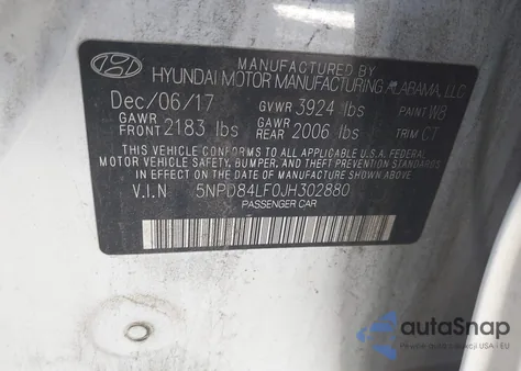 2018 Hyundai Elantra Sel из США, поврежденный, VIN 5NPD84LF0JH302880